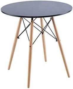FMD 31.5 Inch Industrial Round Dining Table For 2, Small Wood Circle Table With Black Metal Legs For Kitchen Living Room -Amazon Store 31lHKj6supL. AC 1