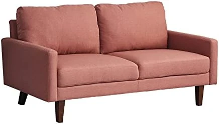 INSTORY Linen Sofa Set Modern Sofa & Loveseat Set 2 Piece Couch Set With Wooden Legs For Living Room, Office, Bedroom - Dark Blue 11 INSTORY Linen Sofa Set Modern Sofa & Loveseat Set 2 Piece Couch Set With Wooden Legs For Living Room, Office, Bedroom - Dark Blue - Image 9