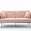 SZLIZCCC 63" Pink Velvet Couch, Tufted Loveseat Sofa, Convertible Futon Sofa Bed, Accent Sofa Recliner, Golden Metal Legs, 2 Couch Pillows, Mid Century Modern Sofas For Home Living Room Bedroom 1 SZLIZCCC 63" Pink Velvet Couch, Tufted Loveseat Sofa, Convertible Futon Sofa Bed, Accent Sofa Recliner, Golden Metal Legs, 2 Couch Pillows, Mid Century Modern Sofas For Home Living Room Bedroom -Amazon Store 31lRGmgoXeS