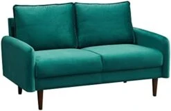 INSTORY Modern Sofa Set Velvet Sofa & Loveseat Set 2 Piece Tufted Couch Set With Wooden Legs For Living Room, Office - Space Blue -Amazon Store 31la6B2DZZL. AC