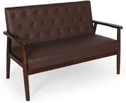 AILEEKISS Mid-Century Loveseats Sofa Couch 2 Seater Sofa Modern Faux Leather Retro Arms Loveseat Upholstered Wooden Lounge Accent Chair For Living Room (Brown 2-seat) 11 AILEEKISS Mid-Century Loveseats Sofa Couch 2 Seater Sofa Modern Faux Leather Retro Arms Loveseat Upholstered Wooden Lounge Accent Chair For Living Room (Brown 2-seat) -Amazon Store 31lbnGed4vL. AC