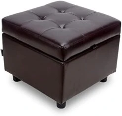 H&B Luxuries Tufted Leather Square Flip Top Storage Ottoman Cube Foot Rest (Black) -Amazon Store 31ldw6dMlWL. AC
