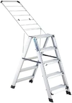 GENERIC 5 Step Ladder Aluminum Alloy Ladder Folding Ladder With Wide Anti-Slip Pedal Flower Stand Storage Rack Drying Rack Portable Step Ladder For Home And Kitchen Use Space Saving (Color : Bruin) -Amazon Store 31ljGnLxUJL. AC