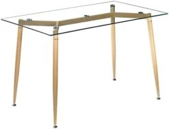 Karl Home Modern Tempered Glass Dining Table, Kitchen & Dining Room Glass Tables With 4 Heavy-Duty Metal Legs, 200lbs Capacity, 43.3" L X 27.6" W X 28.9" H (Glass) 23 Karl Home Modern Tempered Glass Dining Table, Kitchen & Dining Room Glass Tables With 4 Heavy-Duty Metal Legs, 200lbs Capacity, 43.3" L X 27.6" W X 28.9" H (Glass) -Amazon Store 31lqpbphUoL. AC