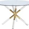 Meridian Furniture Mercury Collection Modern | Contemporary Tempered Glass Top Dining Table With Acrylic And Gold Durable Metal Base, Round 2 Meridian Furniture Mercury Collection Modern | Contemporary Tempered Glass Top Dining Table With Acrylic And Gold Durable Metal Base, Round -Amazon Store 31m3IIhVp7L