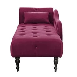 KIVENJAJA Velvet Chaise Lounge Indoor, 60” Tufted Upholstered Lounge Chair With Pillow & Rolled Arm Nailhead Trim For Bedroom Living Room Office, Burgundy 16 KIVENJAJA Velvet Chaise Lounge Indoor, 60” Tufted Upholstered Lounge Chair With Pillow & Rolled Arm Nailhead Trim For Bedroom Living Room Office, Burgundy -Amazon Store 31mFf8TyOSL