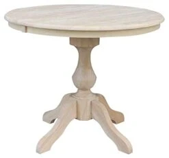 International Concepts 36" Round Top Pedestal Table With 12" Leaf-28.9" H-Dining Height, Unfinished 11 International Concepts 36" Round Top Pedestal Table With 12" Leaf-28.9" H-Dining Height, Unfinished -Amazon Store 31mSakUfsZL