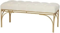 Deco 79 Metal Bench With Velvet Seat, 39" X 16" X 18", White 21 Deco 79 Metal Bench With Velvet Seat, 39" X 16" X 18", White -Amazon Store 31mgX80sD9L. AC