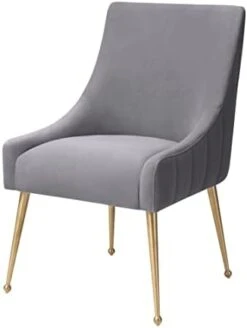 MEXIYA Irina Dining Chair Beige Easy Clean Velvet Upholstered Side Chair With Brushed Gold Leg -Amazon Store 31n9P1904EL. AC
