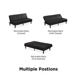LJMXG Futon With Cupholder, Black Convertible Folding Bed Sofa -Amazon Store 31nH8LYjPLL 1