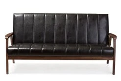 Baxton Studio BBT8011A2-Black Sofas, 29.45LX63.38WX31.59H, Black