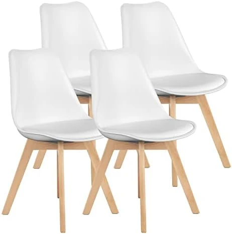 OLIXIS Dining Chairs Set Of 4 Mid-Century Modern Dinning Chairs, Living Room Bedroom Outdoor Lounge Chair PU Leather Cushion And Wood Legs 9 OLIXIS Dining Chairs Set Of 4 Mid-Century Modern Dinning Chairs, Living Room Bedroom Outdoor Lounge Chair PU Leather Cushion And Wood Legs - Image 7