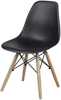 GIA Contemporary Armless Dining Chair, Qty Of 1, White Seat With Wood Legs -Amazon Store 31oXVySL05L. AC