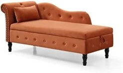 RARZOE Tufted Velvet Chaise Lounge Indoor With Storage, Upholstered Rolled Arm Chaise Lounges Indoor Chair, Right Arm Facing Chaise Lounge With Nailhead Trim For Living Room Bedroom Office,White 31 RARZOE Tufted Velvet Chaise Lounge Indoor With Storage, Upholstered Rolled Arm Chaise Lounges Indoor Chair, Right Arm Facing Chaise Lounge With Nailhead Trim For Living Room Bedroom Office,White -Amazon Store 31oZKS81cRL. AC 1