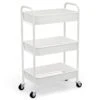 CAXXA 3-Tier Rolling Metal Storage Organizer - Mobile Utility Cart Kitchen Cart With Caster Wheels, White 1 CAXXA 3-Tier Rolling Metal Storage Organizer - Mobile Utility Cart Kitchen Cart With Caster Wheels, White -Amazon Store 31op3e0tOYS