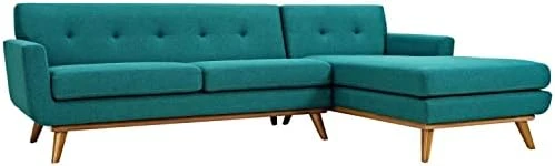 Modway Engage Mid-Century Modern Upholstered Fabric Right-Arm Chaise In Beige 12 Modway Engage Mid-Century Modern Upholstered Fabric Right-Arm Chaise In Beige - Image 10