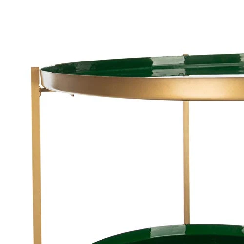 Safavieh Home Tia Contemporary Hunter Green And Brass Round 5-tier Etagere 6 Safavieh Home Tia Contemporary Hunter Green And Brass Round 5-tier Etagere - Image 4