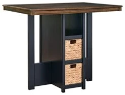 Signature Design By Ashley Dolingham Height Bar Stools, Rectangular Dining Room Counter Table Set, Set Of 5, 32"W X 45"D X 36"H, Black & Dark Brown -Amazon Store 31pjaaCMT3L