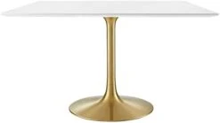 Modway Lippa 28" Mid-Century Modern Dining Table With Square Top And Pedestal Base In White -Amazon Store 31pqo0K0xjL. AC