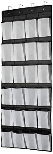VOLKSLAND Hanging Organiser Over The Door, Shoe Racks, Shoe Storage, 24 Large Mesh Pockets Storagehanger For Bedroom Bathroom Closet, 59 X 21.6, Black 6 VOLKSLAND Hanging Organiser Over The Door, Shoe Racks, Shoe Storage, 24 Large Mesh Pockets Storagehanger For Bedroom Bathroom Closet, 59 X 21.6, Black - Image 4