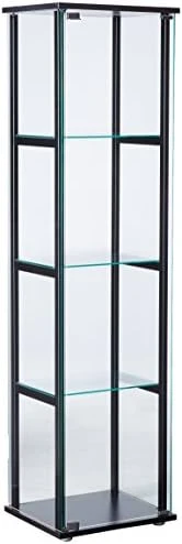COASTER 5-Shelf Glass Curio Cabinet Black And Clear 5 COASTER 5-Shelf Glass Curio Cabinet Black And Clear - Image 3