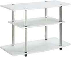 Convenience Concepts Designs2Go 3-Tier TV Stand, White -Amazon Store 31qpWGHZANL. AC