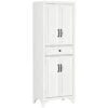 HOMCOM 67" Freestanding Kitchen Pantry, 4-Door Storage Cabinet With Drawer And Adjustable Shelves, White