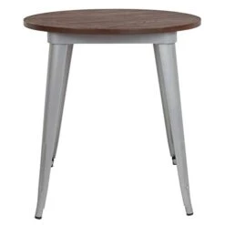 EMMA + OLIVER 30" Round Silver/Wood Metal Indoor Table -Amazon Store 31r17A20okL
