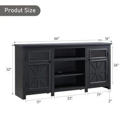 JXQTLINGMU Farmhouse TV Stand For 75 65 Inch TV, Farmhouse & Modern Entertainment Center With Storage Cabinets, 66" Rustic TV Console For Living Room Bedroom, Black 16 JXQTLINGMU Farmhouse TV Stand For 75 65 Inch TV, Farmhouse & Modern Entertainment Center With Storage Cabinets, 66" Rustic TV Console For Living Room Bedroom, Black -Amazon Store 31rLtm3SRnL