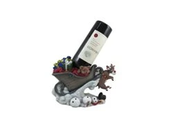 World Of Wonders Night Before Christmas Reindeer Sleigh Wine Bottle Holder | Christmas Decorations | Table Top Wine Bottle Holder | Wine Bar Holiday Décor - 10.25L