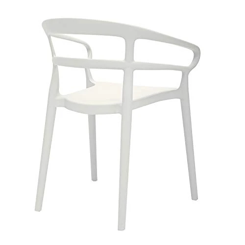 Amazon Basics White, Curved Back Dining Chair-Set Of 2, Premium Plastic 5 Amazon Basics White, Curved Back Dining Chair-Set Of 2, Premium Plastic - Image 3