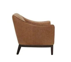 Amazon Brand – Rivet Bayard Contemporary Leather Accent Chair With Curved Armrests, 33.5"W, Cognac -Amazon Store 31s0Lz0aL8L
