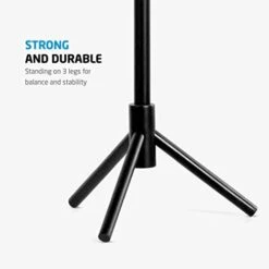 ZOBER Coat Rack Freestanding - Wooden 6 Hanger Clothing Rack With Modern Hooks For Bag, Hat, Jacket, Purse, Umbrella - Standing Hat Rack Coat Hanger For Entryway - Black -Amazon Store 31s833urFJL