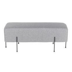 LumiSource Daniella Contemporary Bench In Black Metal And Grey Fabric -Amazon Store 31sSicWevwL