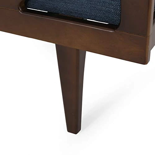 Christopher Knight Home Rayle Chaise Lounge, Wood, Navy Blue + Dark Brown 4 Christopher Knight Home Rayle Chaise Lounge, Wood, Navy Blue + Dark Brown - Image 2