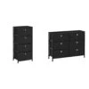 SONGMICS 4-Tier Dresser Units Storage Cabinet With 4 Easy Pull Fabric Drawers, 17.7", Black & Storage Drawer Units, 31.5", Black
