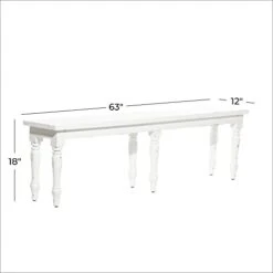 Deco 79 Wood Long Slim Bench, 63" X 12" X 18", White -Amazon Store 31so7dsNIBL