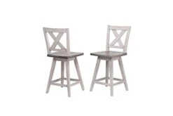 Pilaster Designs Indoor Home Decorative Furniture Figaro 9 Piece Counter Height Storage Dining Set, Wash Gray Wood (Table, 8 Chairs) -Amazon Store 31tTOIjs0eL