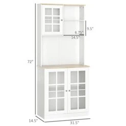 QUUL Kitchen Buffet, Pantry With 3 Cabinets, 2 Shelves And Large Countertop, Tall White Cabinet 10 QUUL Kitchen Buffet, Pantry With 3 Cabinets, 2 Shelves And Large Countertop, Tall White Cabinet -Amazon Store 31tdn1eXz4L 4