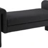 Meridian Furniture Stylus Collection Modern | Contemporary Upholstered Bench With Rich Boucle Fabric And Curved Arms, Black -Amazon Store 31tpKNKZSnL