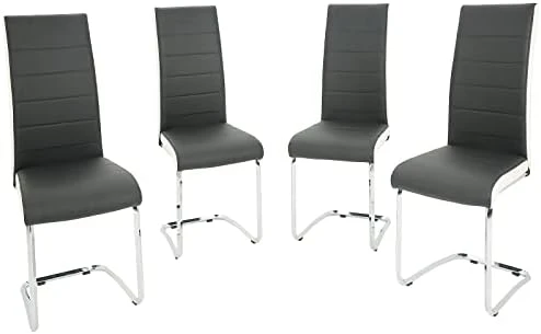 STYLIFING 2pcs Dining Chairs Armless Dining Room Chairs Set Of 2 Kitchen Chairs PU Faux Leather Upholstered Seat And Metal Chrome Legs Side Chairs With High Back Modern Grey With White 13 STYLIFING 2pcs Dining Chairs Armless Dining Room Chairs Set Of 2 Kitchen Chairs PU Faux Leather Upholstered Seat And Metal Chrome Legs Side Chairs With High Back Modern Grey With White - Image 11