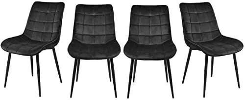 Payeel Upholstered Velvet Dining Chairs Set Of 4 Modern Tufted Dining Side Chairs W/Metal Legs Modern Cushion Seats And Back For Living Kitchen, Vanity, And Waiting Room(Black) 10 Payeel Upholstered Velvet Dining Chairs Set Of 4 Modern Tufted Dining Side Chairs W/Metal Legs Modern Cushion Seats And Back For Living Kitchen, Vanity, And Waiting Room(Black) - Image 8