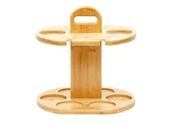 RoyalHouse Bamboo Wine Storage And Display Rack, Holds 2 Bottles And 4 Glasses, Sleek, And Chic Looking Countertop Wine Bottle Holder And Glass Hanger, Assembly Required -Amazon Store 31uCBWXUR8L