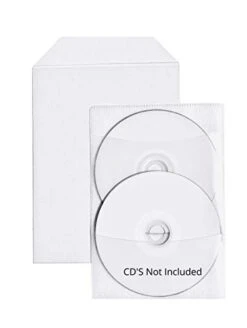 100 Clear CPP Movie Plastic Sleeves + 2 Disc Non-Woven Sleeves By StarTechDeals