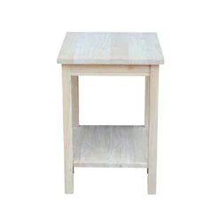 International Concepts Farmhouse Bench, Unfinished & Concepts Accent Table, 14 L X 16 W X 20 H Inches, Unfinished -Amazon Store 31uCNd9UDHL