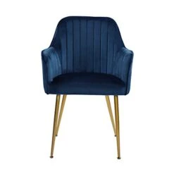Thksbought Set Of 2 Velvet Dinning Chairs, Upholstered Accent Chairs With Gold Plating Legs For Living Room Chairs(Blue) -Amazon Store 31uCWBhV52L
