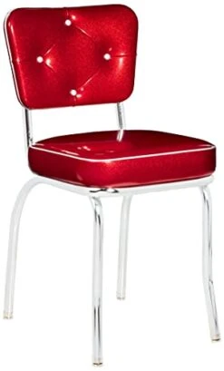 Richardson Seating Diamond Back Diner Chair - Red And Silver (4240ZBU)