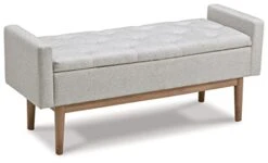 Signature Design By Ashley Briarson Tufted Upholstered Accent Bench With Storage, Beige & Brown