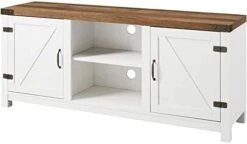 Walker Edison Abbey Modern Farmhouse Sliding X Barn Door Accent Console, 32 Inch, White -Amazon Store 31uuR5A872L. AC