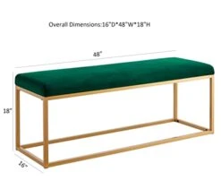 Ball & Cast Upholstered Bench, 48" W, Emerald - Frame -Amazon Store 31uytpvLMHL
